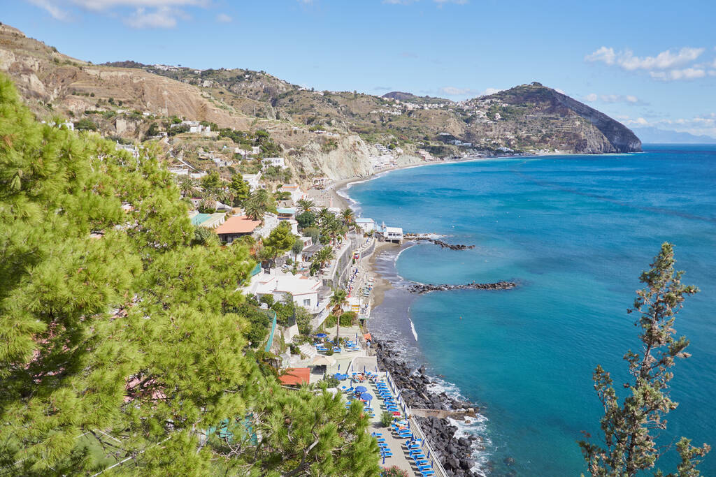 Famous Maronti Beach from above, Ischia Island, Bay of Naples, Italy