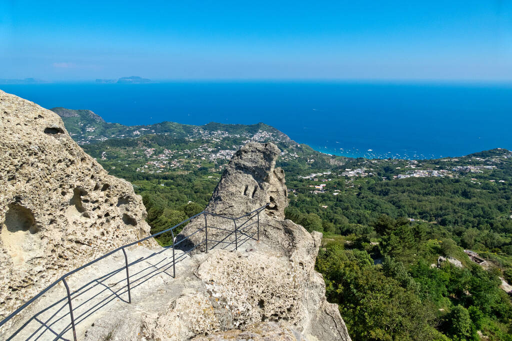 Ischia Island, Naples - Italy: A stunning view of the Mediterranean Sea from the peak of Mount Epomeo at 789 metres.
