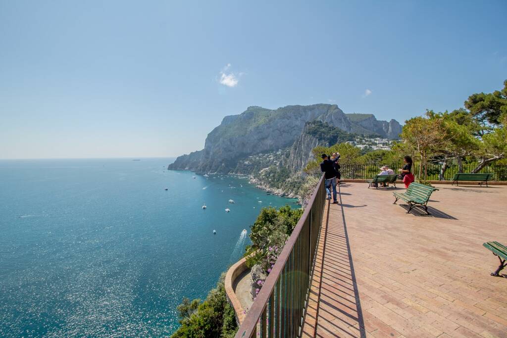 The observation deck Belvedere Tragara in Capri, Italy