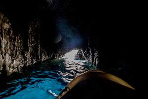 Blue Grotto “Grotta Azzurra” on the island of Capri, Italy