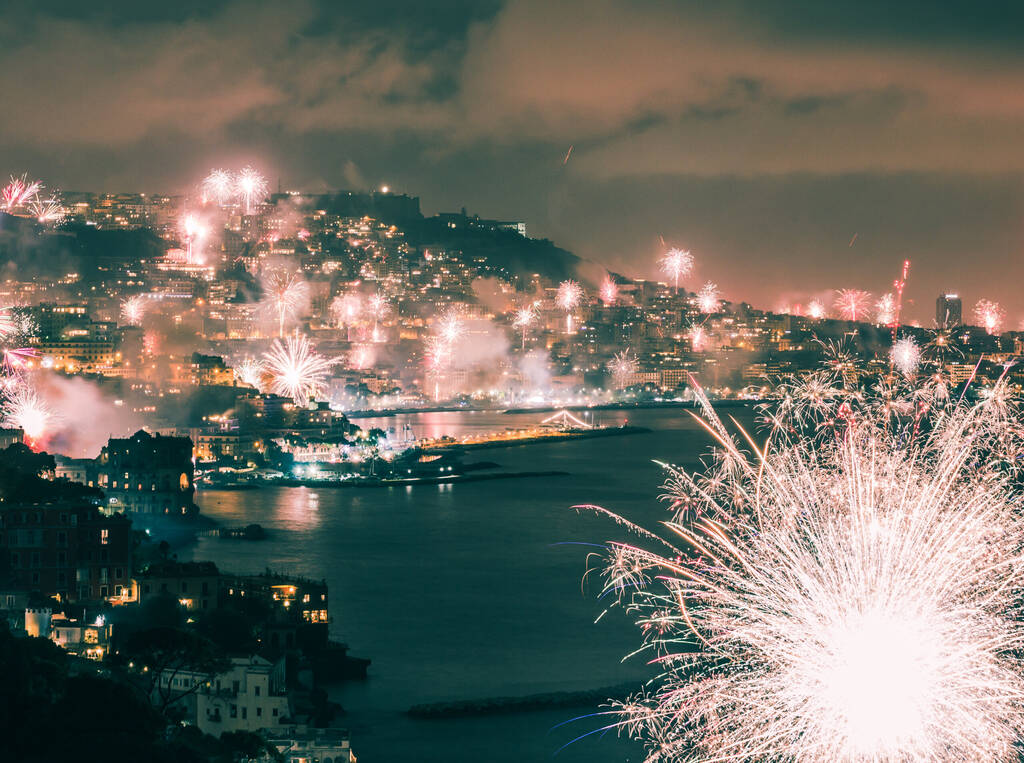 2018 New Year's Celebration, Fireworks in Naples, Italy