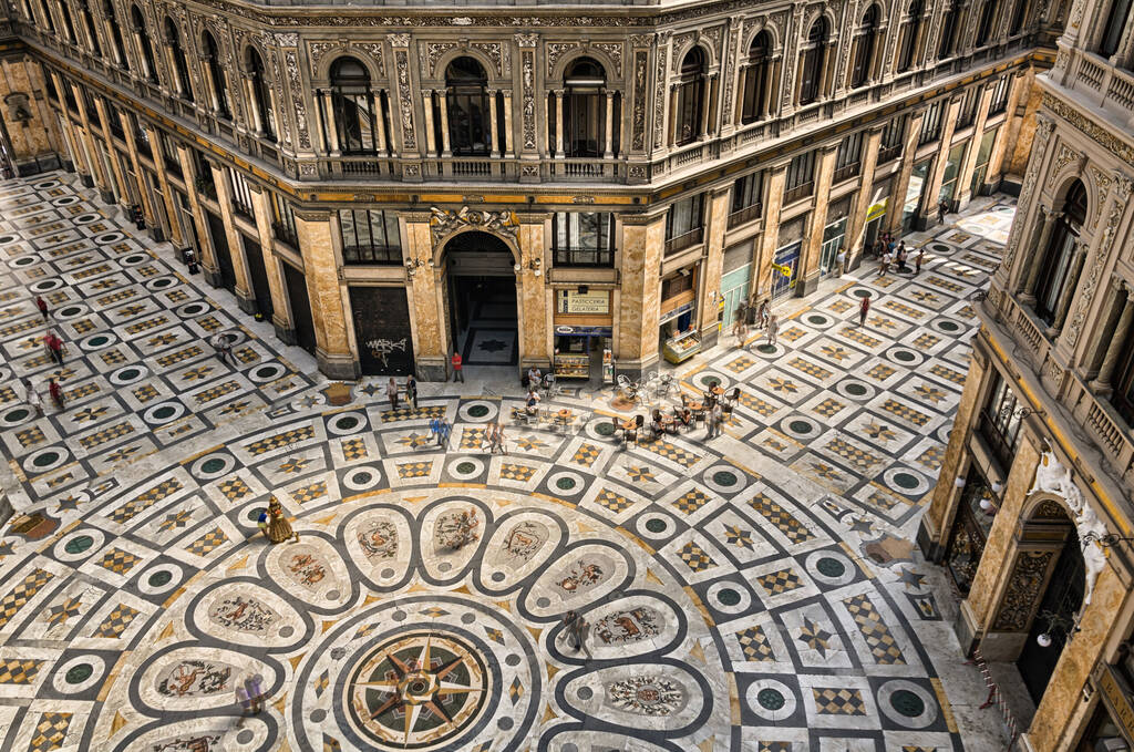 NEAPLES, ITALY - JULY 29, 2013: Galleria Umberto I, it is a public shopping gallery in Naples, southern Italy.