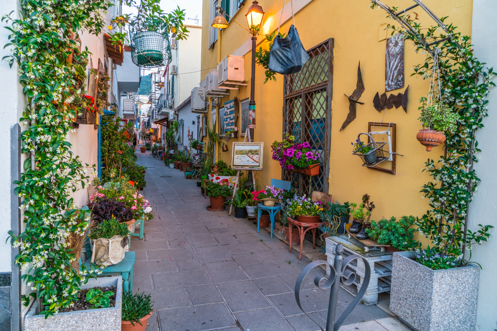 Ischia, Italy - June 12 2019:Colorful street 