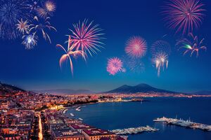 Sylwester w Neapolu, Fireworks in Napoli, Italia (Naples - Italy)